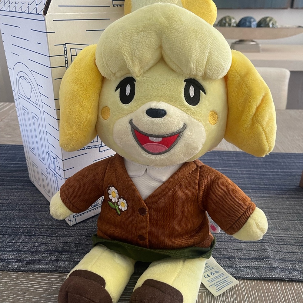 Animal Crossing Plush Dog Toy with Brown Jacket Build a Bear Isabelle
